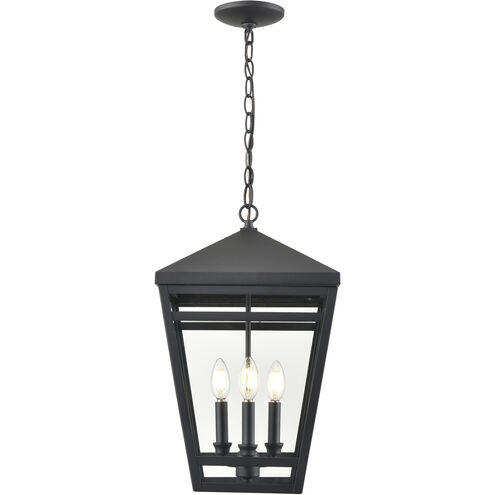 Seager 3 Light 12 inch Textured Black Outdoor Hanging Lantern